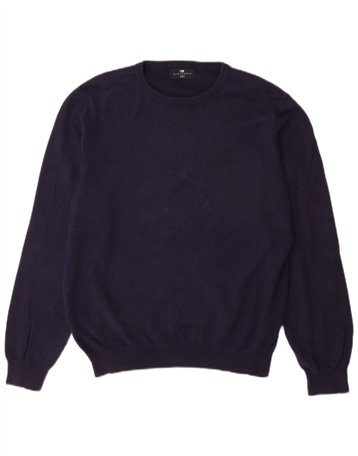 Marks & Spencer Mens Blue Harbour Crew Neck Jumper Sweater Medium Navy Blue
