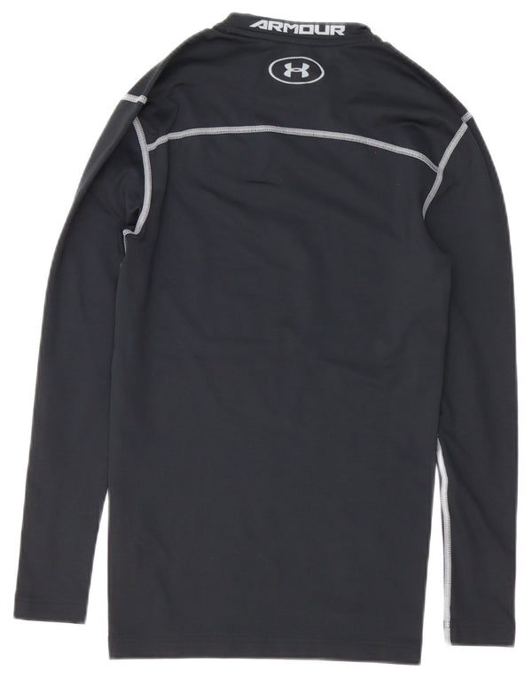 Under Armour Mens Cold Gear Graphic Top Long Sleeve Small Black Polyester