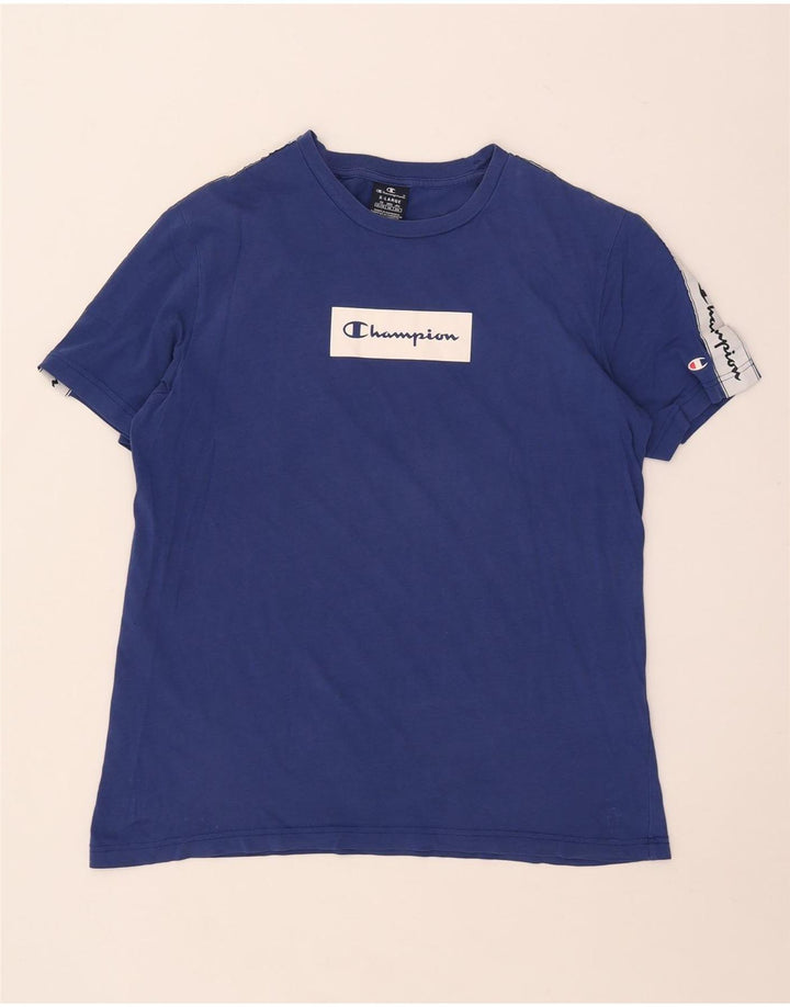 Champion Mens Graphic T-Shirt Top XL Blue Colourblock