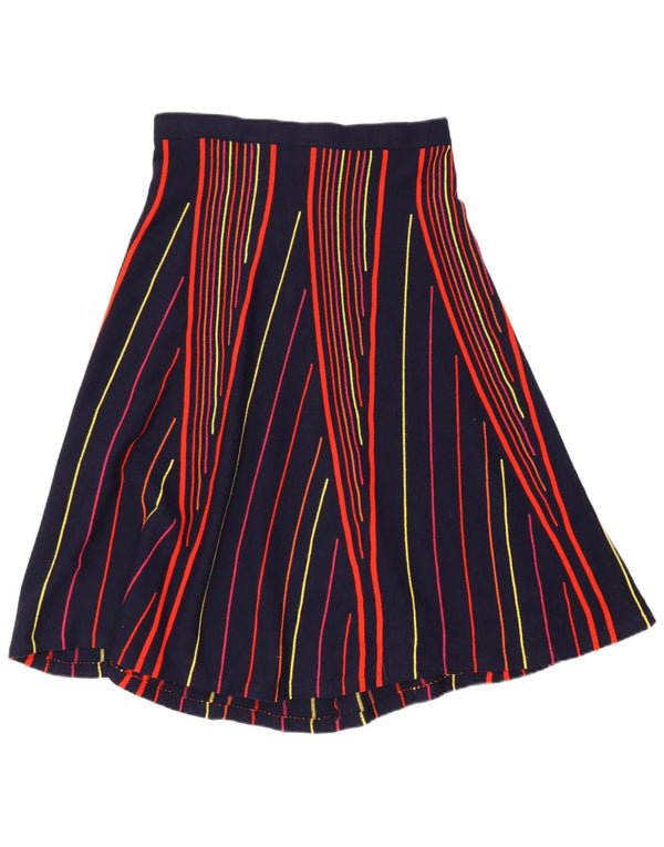 Asos Womens High Waist Skirt UK 16 Large W30 Navy Blue Striped Acrylic