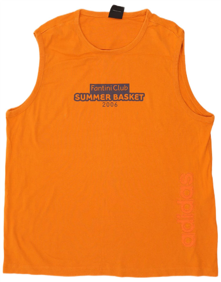 Adidas Mens Graphic Vest Top XL Orange Cotton