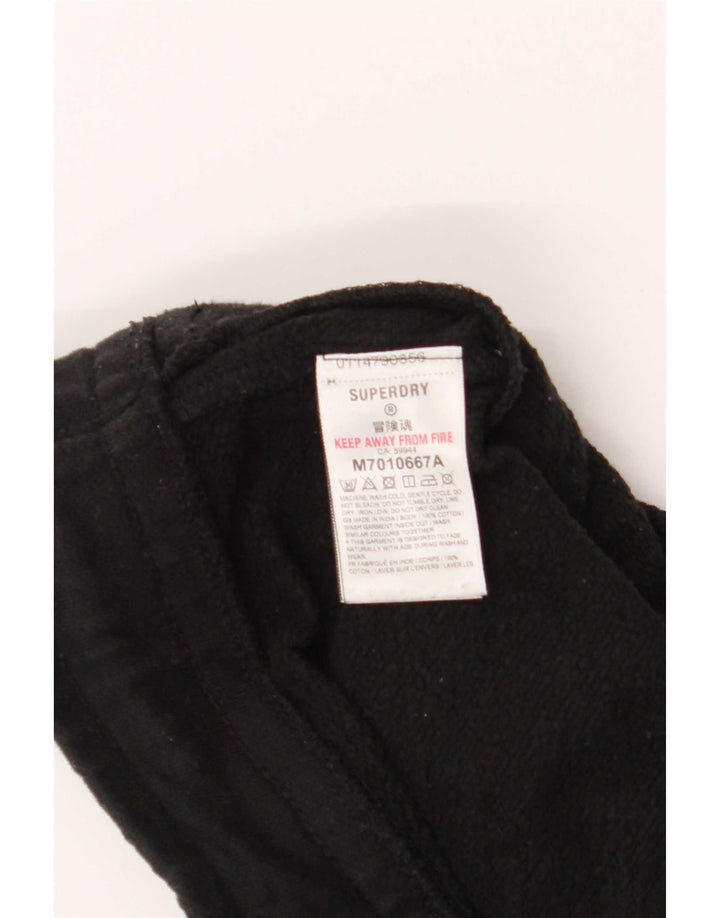 Superdry Mens Tracksuit Trousers Joggers Medium Black Cotton