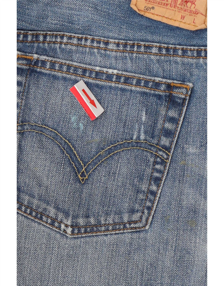 Levi's Womens 501 Graphic Denim Shorts W30 Medium Blue Floral Cotton