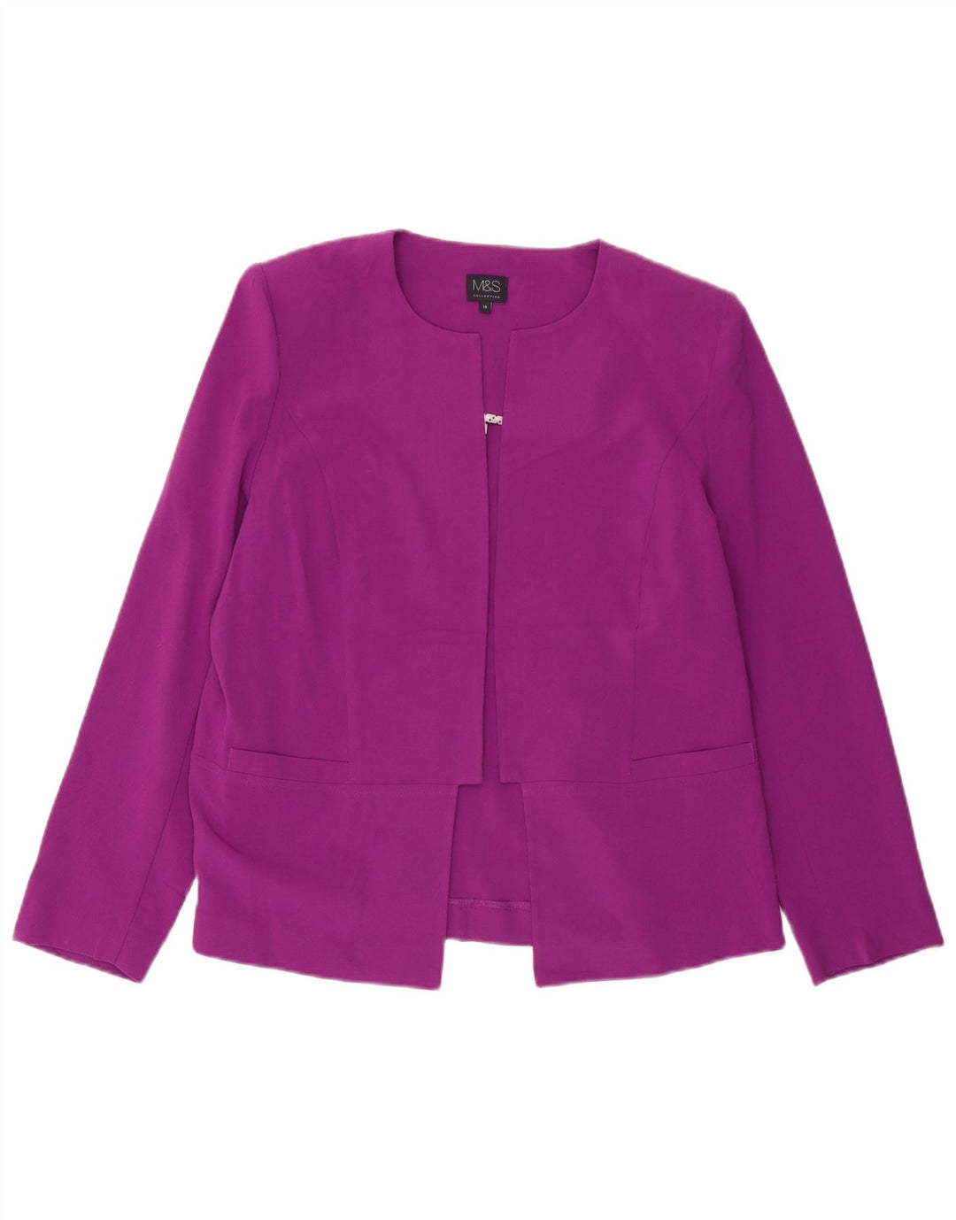 Marks & Spencer Womens Open Blazer Jacket UK 16 Large Purple Polyester