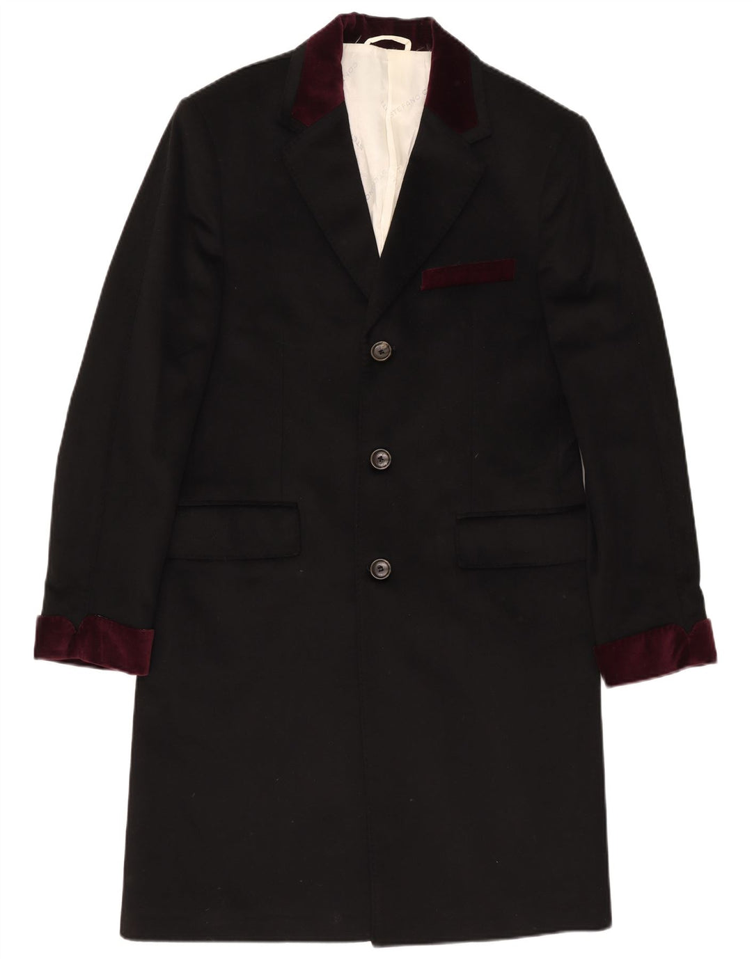 Stefano Conti Mens Overcoat IT 50 Large Black Cashmere