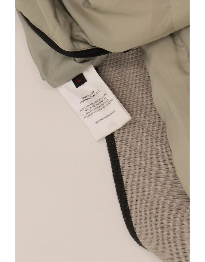 Bear Mens Hooded Reversible Padded Jacket UK 40 Large Grey Polyamide