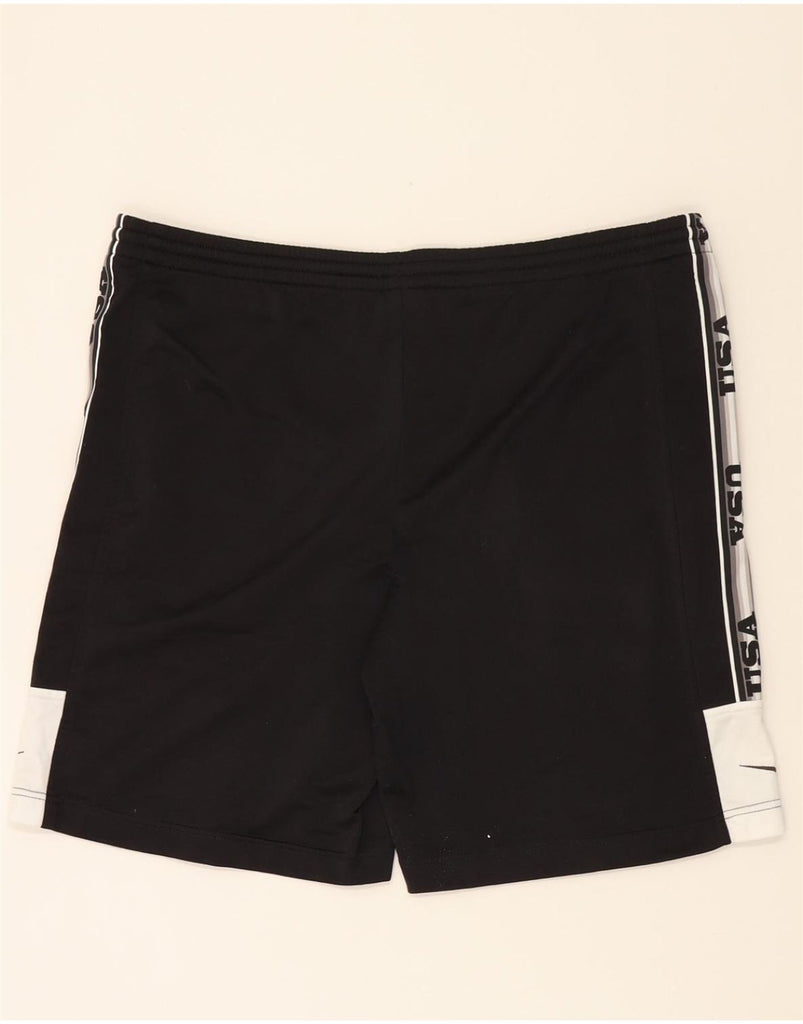 NIKE Mens Graphic Sport Shorts Large Black Colourblock Polyester Vintage Nike and Second-Hand Nike from Messina Hembry 