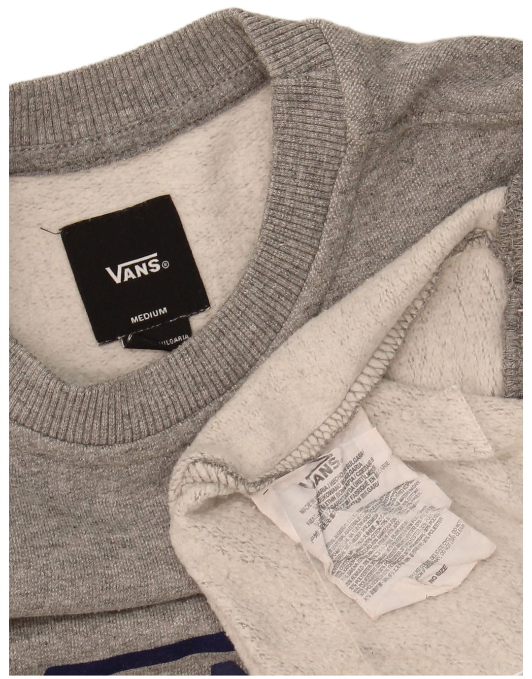 VANS Boys Graphic Sweatshirt Jumper 10-11 Years Medium Grey Cotton