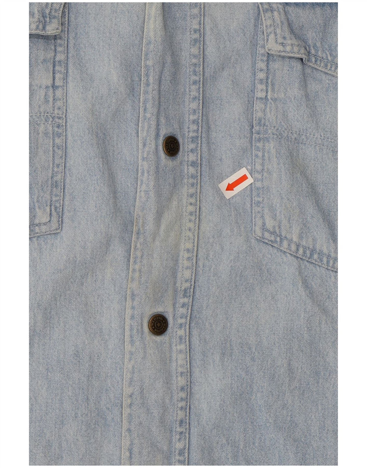 WAMPUM Mens Denim Shirt XL Blue