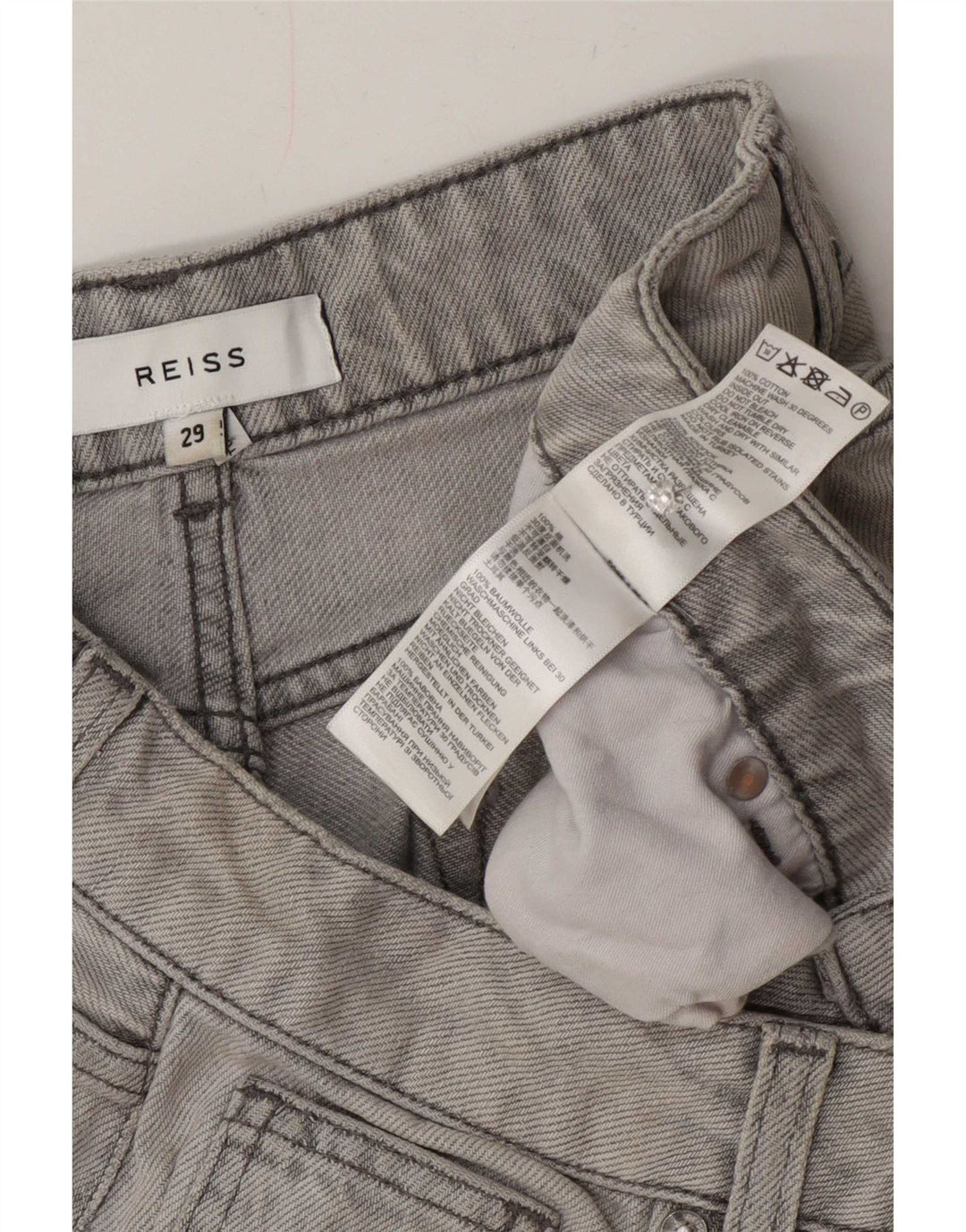 Reiss Womens Capri Jeans W29 L21 Grey Cotton