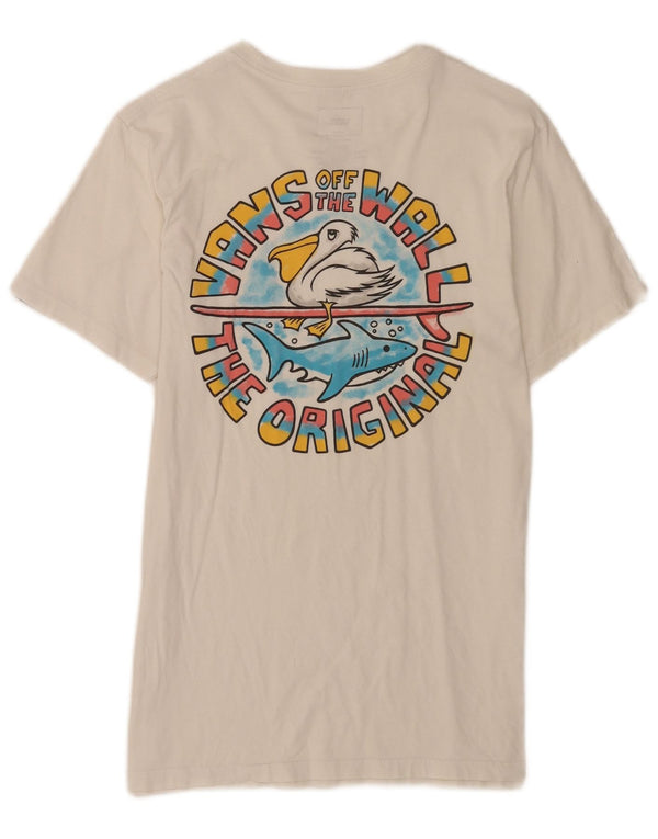Vans Womens Custom Fit Graphic T-Shirt Top UK 10 Small White Cotton