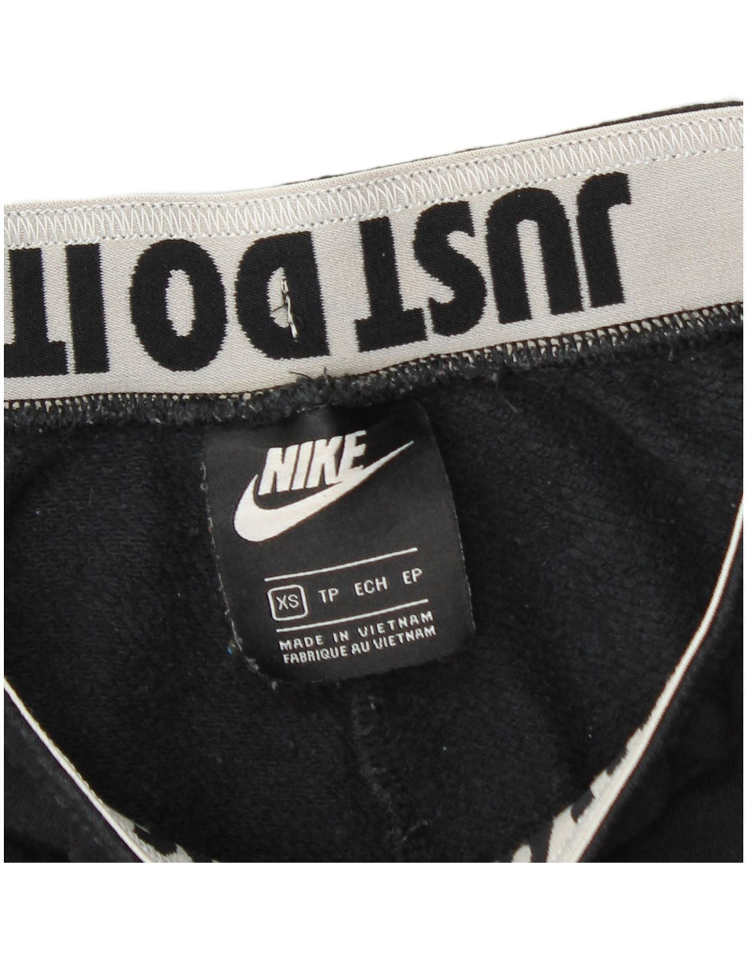 NIKE Womens Graphic Tracksuit Trousers Joggers UK 4 XS Black Cotton