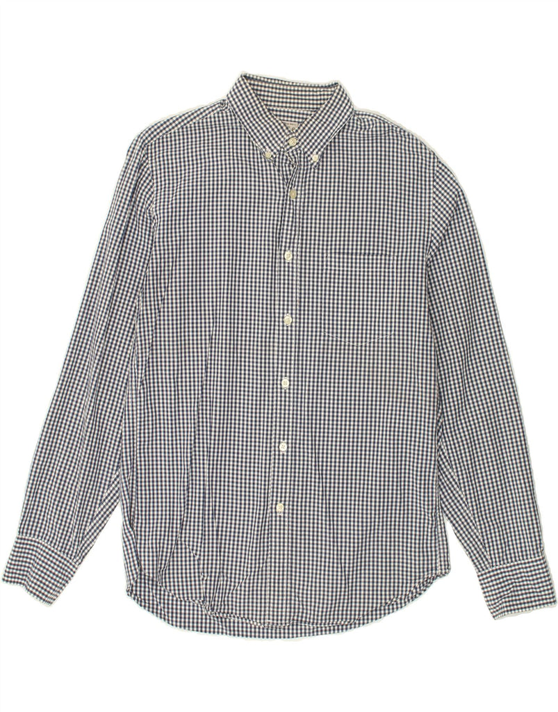 J. CREW Mens Shirt Medium Navy Blue Check Cotton | Vintage J. Crew | Thrift | Second-Hand J. Crew | Used Clothing | Messina Hembry 