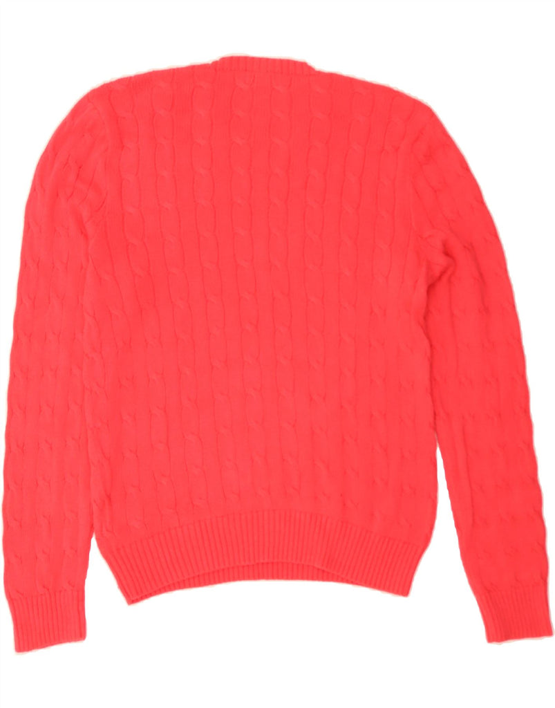 RALPH LAUREN Mens Crew Neck Jumper Sweater Large Red Cotton Vintage Ralph Lauren and Second-Hand Ralph Lauren from Messina Hembry 