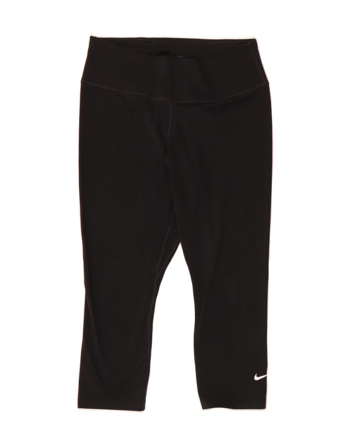 NIKE Womens Capri Leggings UK 12 Medium  Black Polyester Vintage Nike and Second-Hand Nike from Messina Hembry 