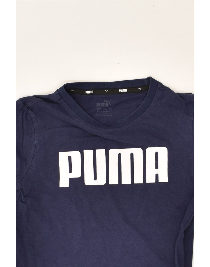 PUMA Boys Graphic T-Shirt Top 9-10 Years Navy Blue Cotton | Vintage Puma | Thrift | Second-Hand Puma | Used Clothing | Messina Hembry 