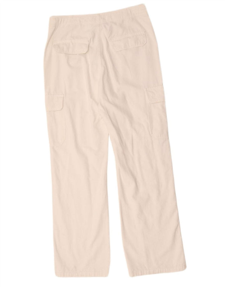 Zara Womens Straight Cargo Trousers EU 42 Large W32 L33 White