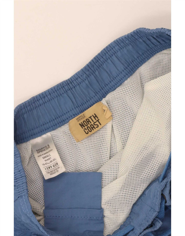 Marks & Spencer Mens Cargo Swimming Shorts Small Blue Polyester