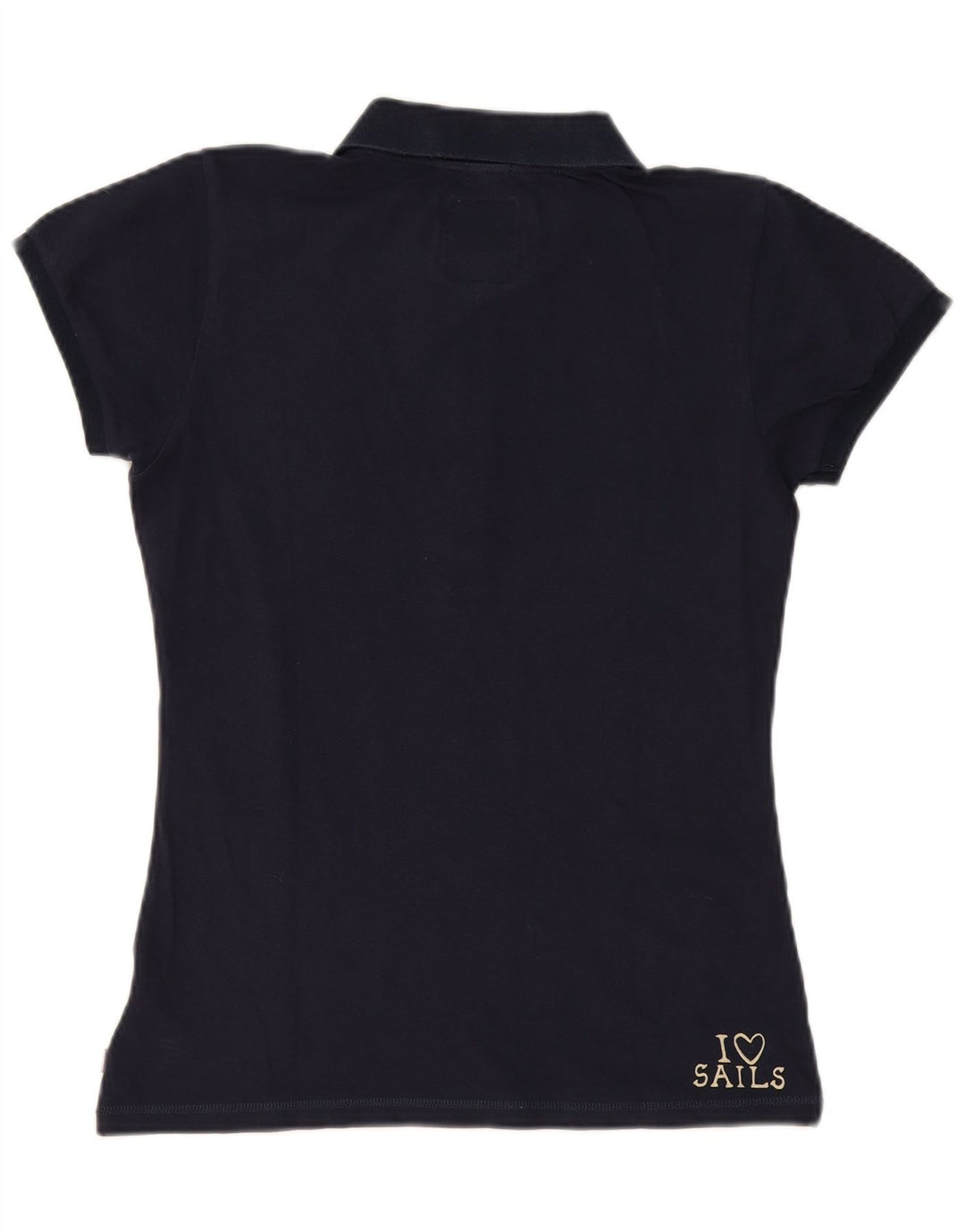 North Sails Womens Graphic Polo Shirt UK 14 Large Navy Blue