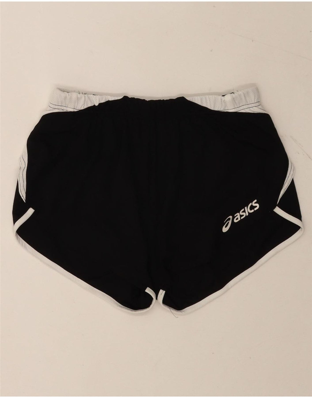 Asics Womens Sport Shorts UK 12 Medium  Black Colourblock Cotton