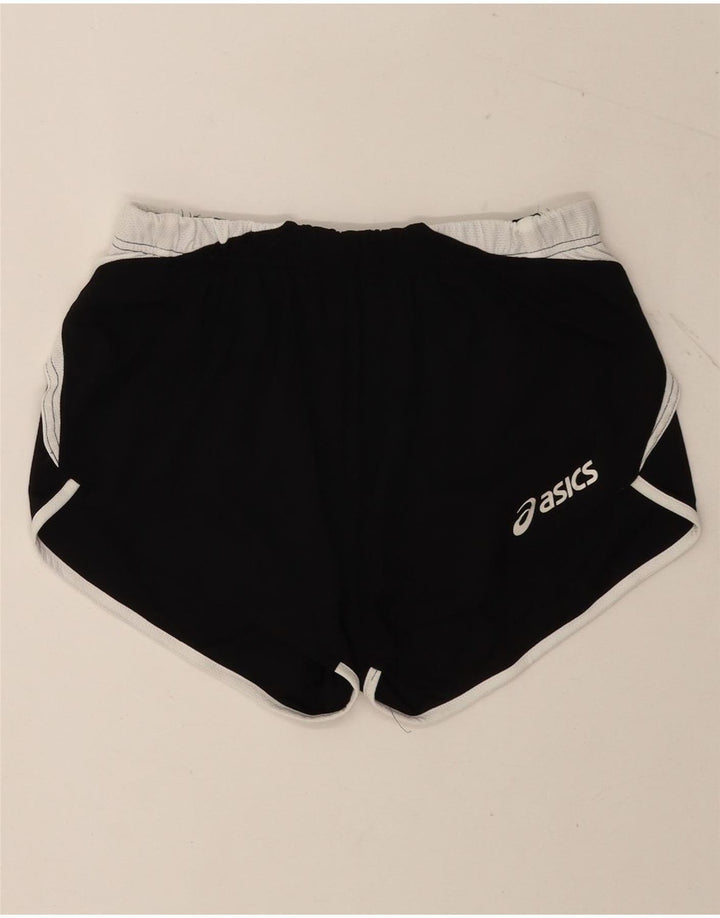 Asics Womens Sport Shorts UK 12 Medium  Black Colourblock Cotton