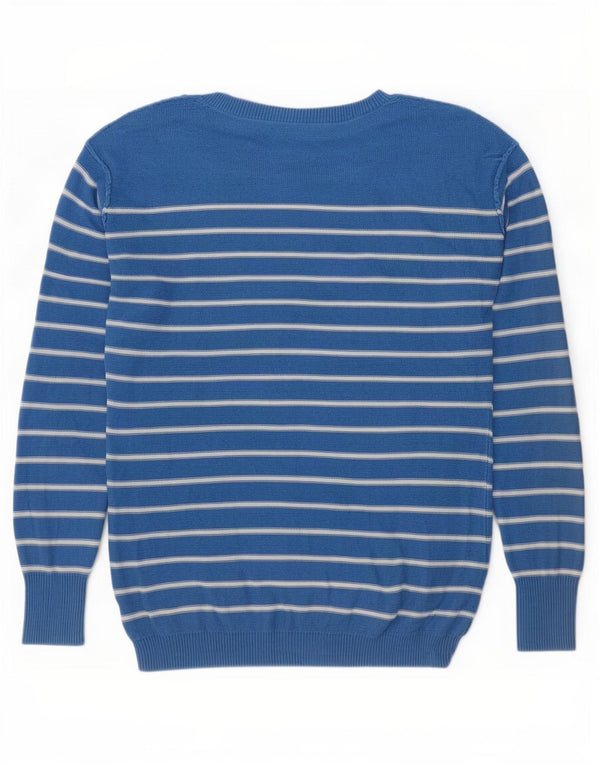 Fat Face Womens Oversized Boat Neck Jumper Sweater UK 10 Small Blue Striped