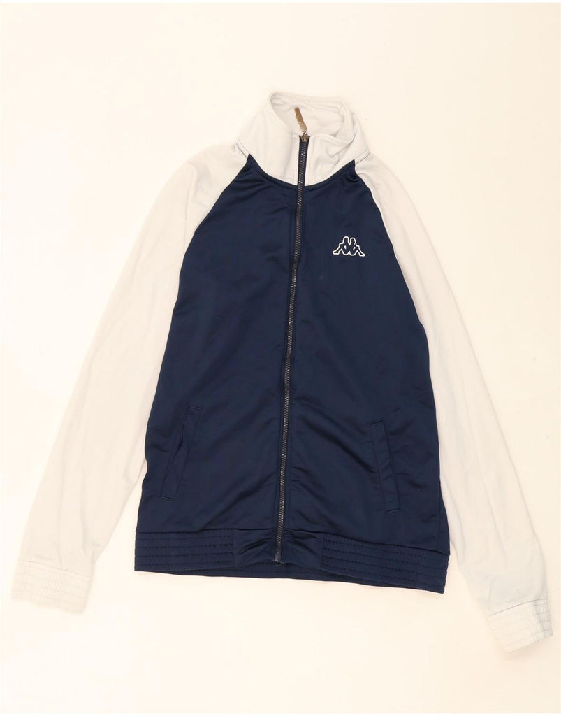 KAPPA Boys Tracksuit Top Jacket 15-16 Years Large Navy Blue Colourblock Vintage Kappa and Second-Hand Kappa from Messina Hembry 