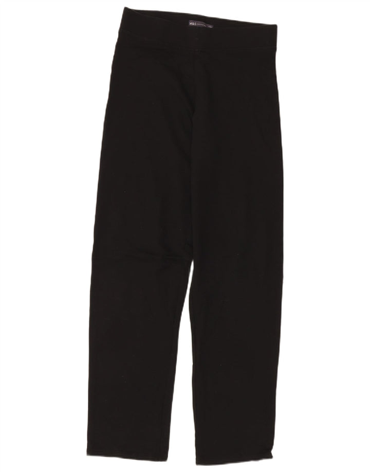 MARKS & SPENCER Womens Tracksuit Trousers UK 10 Small Black Cotton