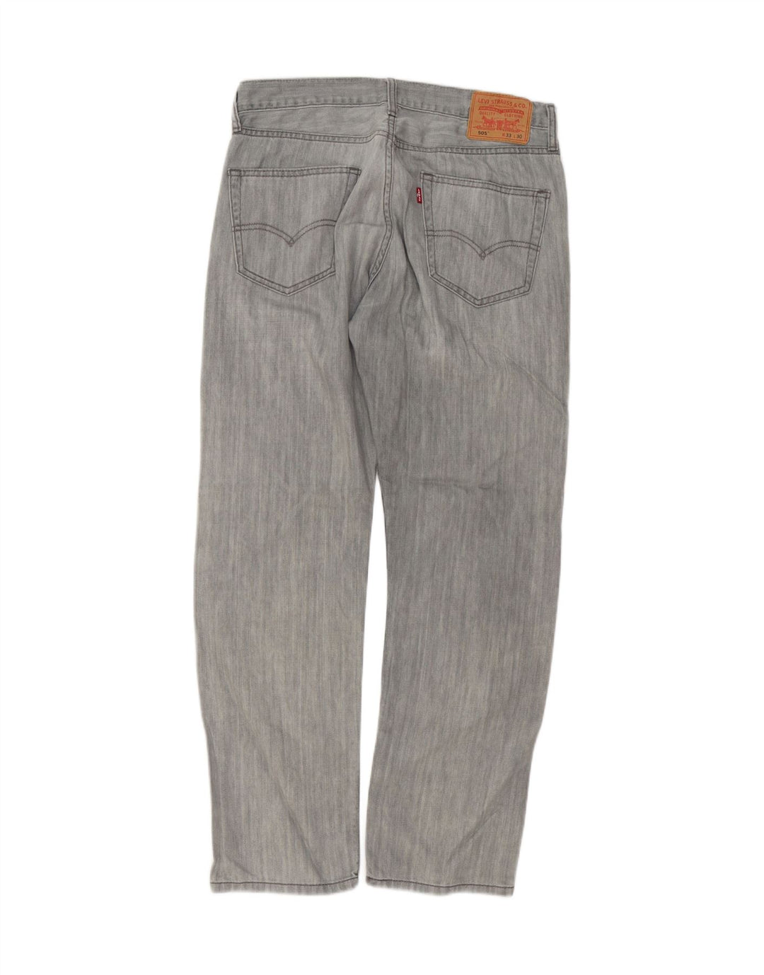 Levi's Mens 505 Straight Jeans W33 L30 Grey Cotton