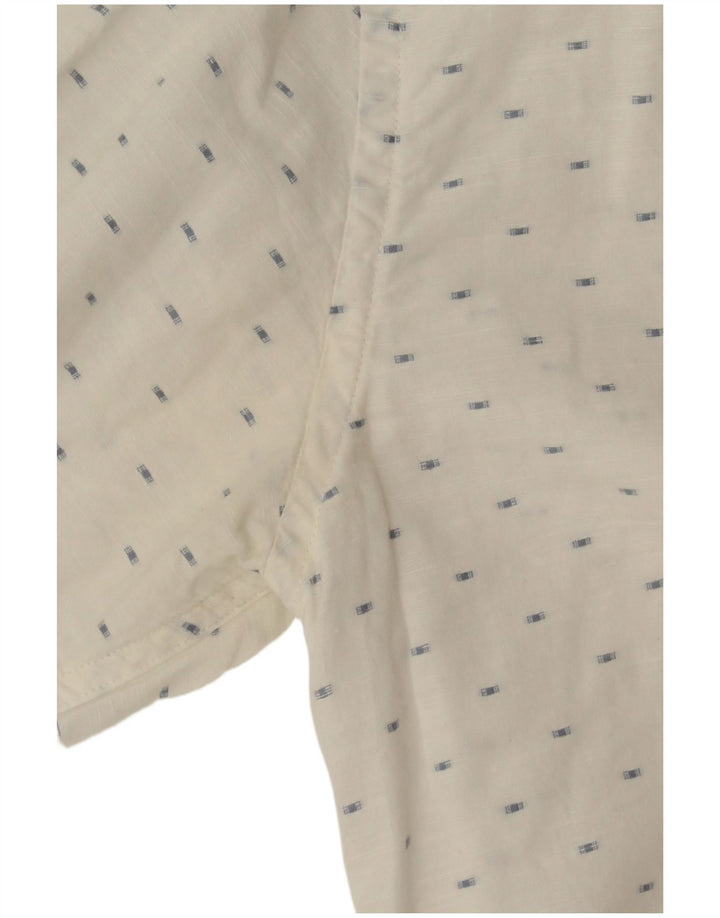 Tommy Hilfiger Mens Shirt Small White Spotted Cotton
