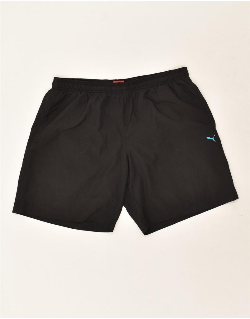 PUMA Mens Graphic Sport Shorts XL Black Polyester | Vintage Puma | Thrift | Second-Hand Puma | Used Clothing | Messina Hembry 