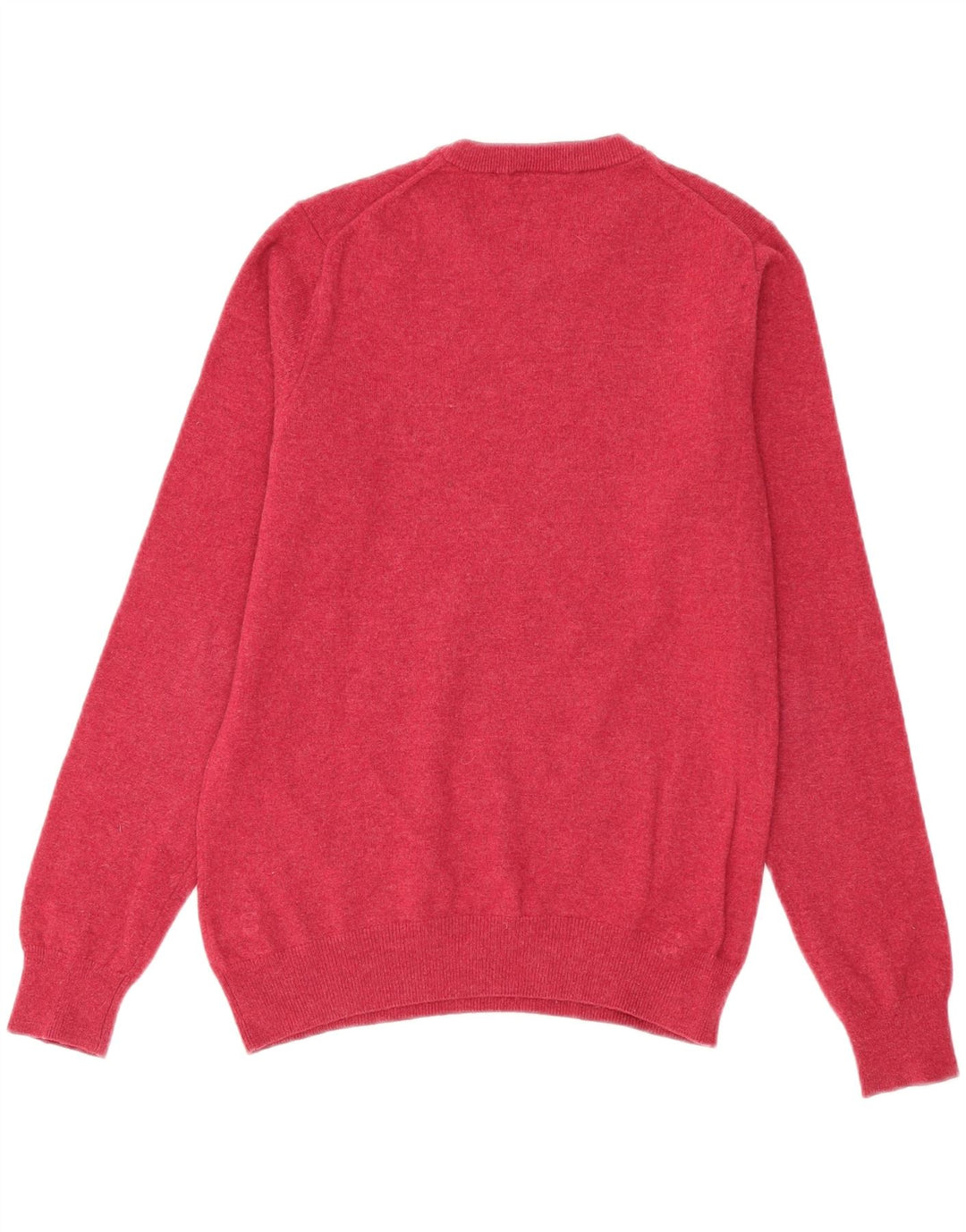 Lacoste Mens Crew Neck Jumper Sweater Size 3 Small Pink Virgin Wool