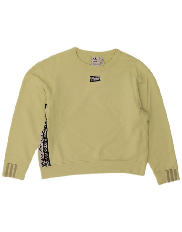 Adidas Mens Graphic Loose Fit Sweatshirt Jumper Small Green Cotton
