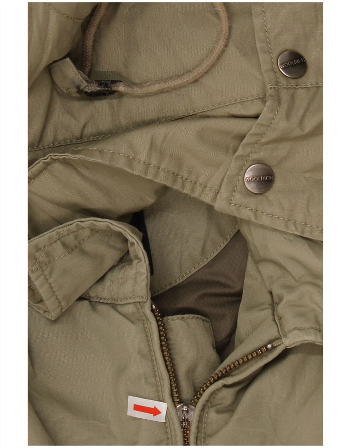 Woolrich Mens Hooded Padded Jacket UK 42 XL Khaki