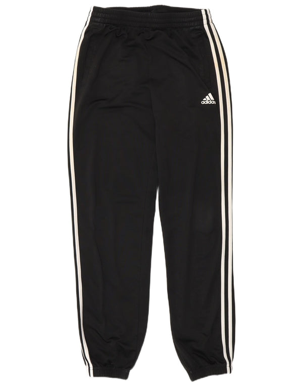 ADIDAS Boys Tracksuit Trousers Joggers 13-14 Years  Black Polyester