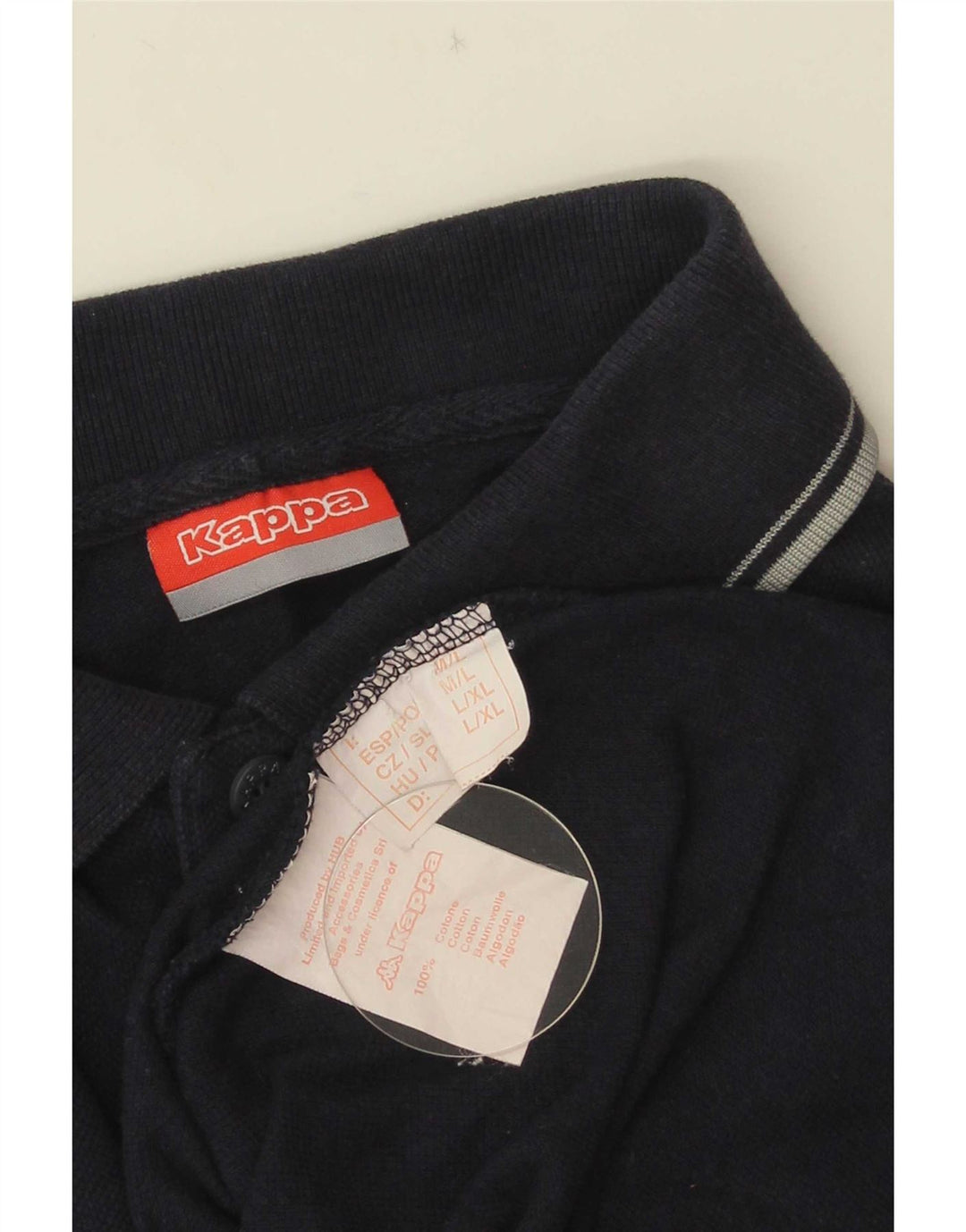 Kappa Mens Polo Shirt Medium Navy Blue Cotton