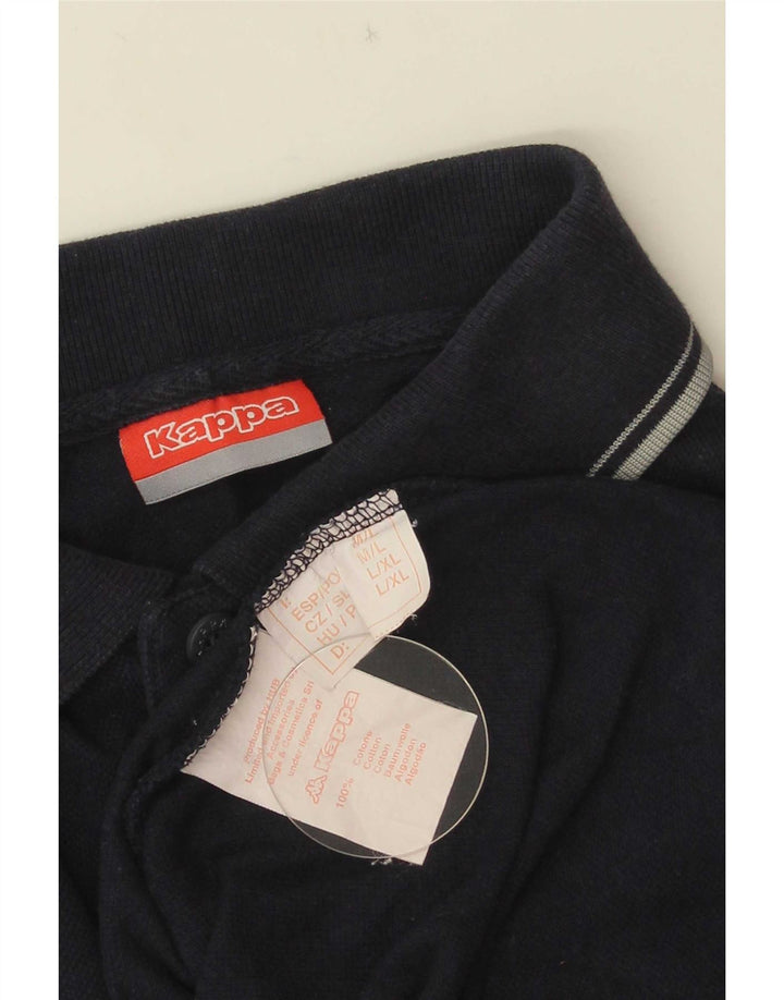 Kappa Mens Polo Shirt Medium Navy Blue Cotton