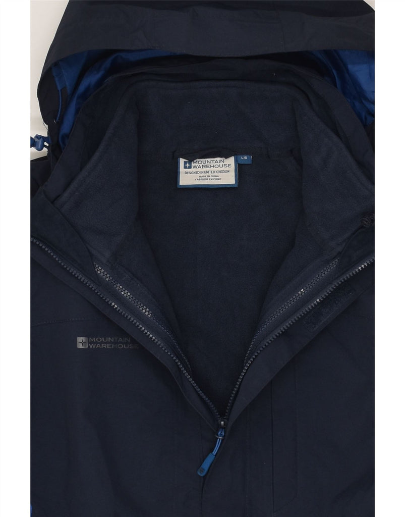 MOUNTAIN WAREHOUSE Mens Hooded Windbreaker Jacket UK 40 Large Navy Blue | Vintage Mountain Warehouse | Thrift | Second-Hand Mountain Warehouse | Used Clothing | Messina Hembry 