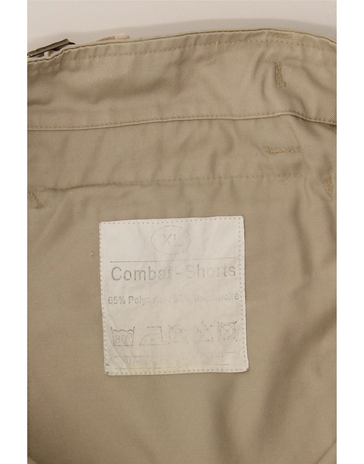 VINTAGE Womens Cargo Shorts XL W38 Beige Polyester Vintage Vintage and Second-Hand Vintage from Messina Hembry 