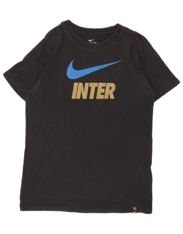 Nike Boys Graphic T-Shirt Top 12-13 Years Large Black Cotton