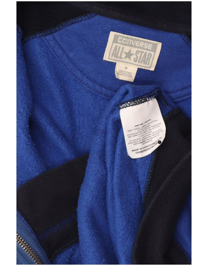 Converse Mens Graphic Zip Hoodie Sweater Medium Navy Blue Colourblock