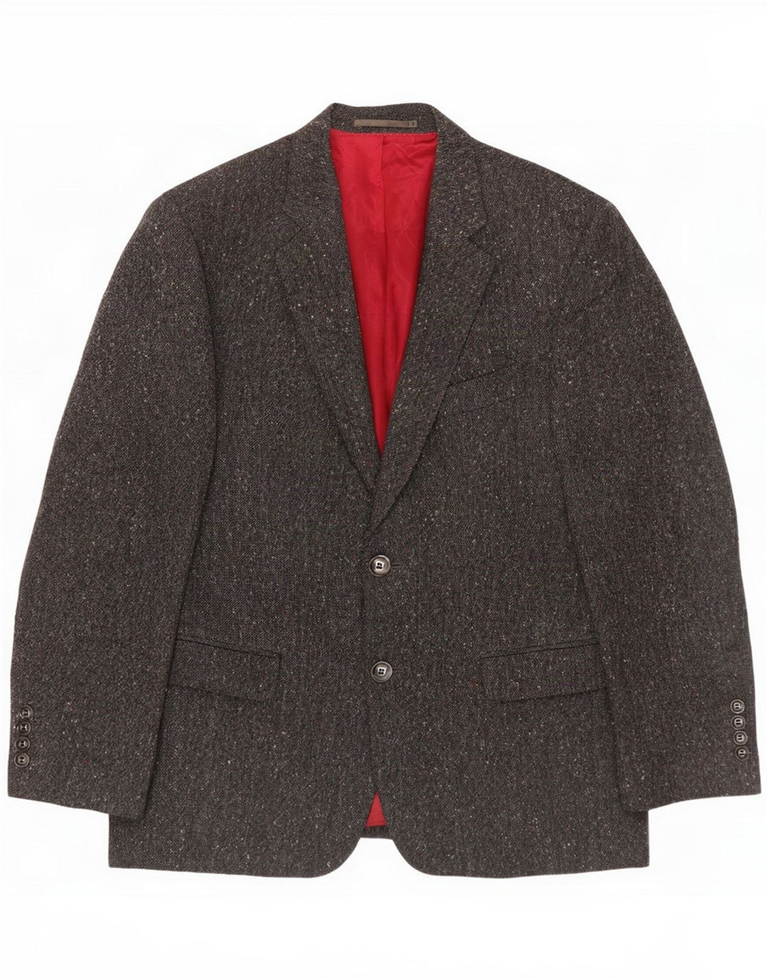 Magee Mens Short 2 Button Blazer Jacket Size 40 Medium Grey Flecked