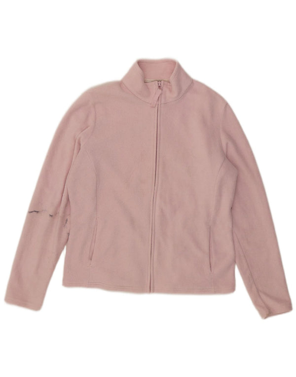 Marks & Spencer Womens Fleece Jacket UK 14 Large Pink Polyester