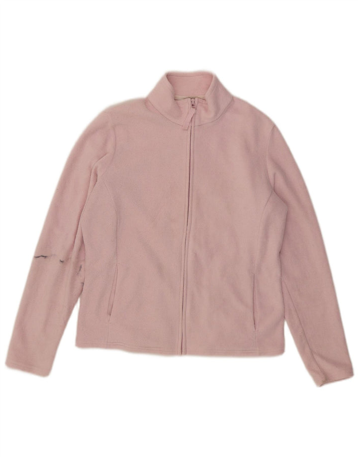 Marks & Spencer Womens Fleece Jacket UK 14 Large Pink Polyester