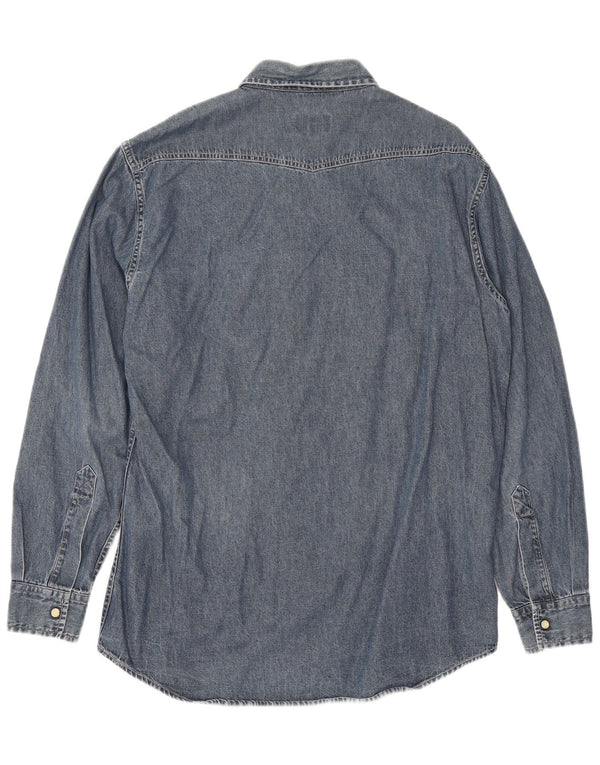 Brooksfield Mens Denim Shirt XL Blue Cotton