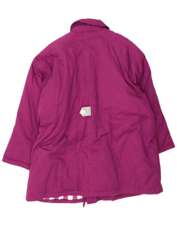 Vintage Womens Windbreaker Coat EU 52 4XL Purple Cotton
