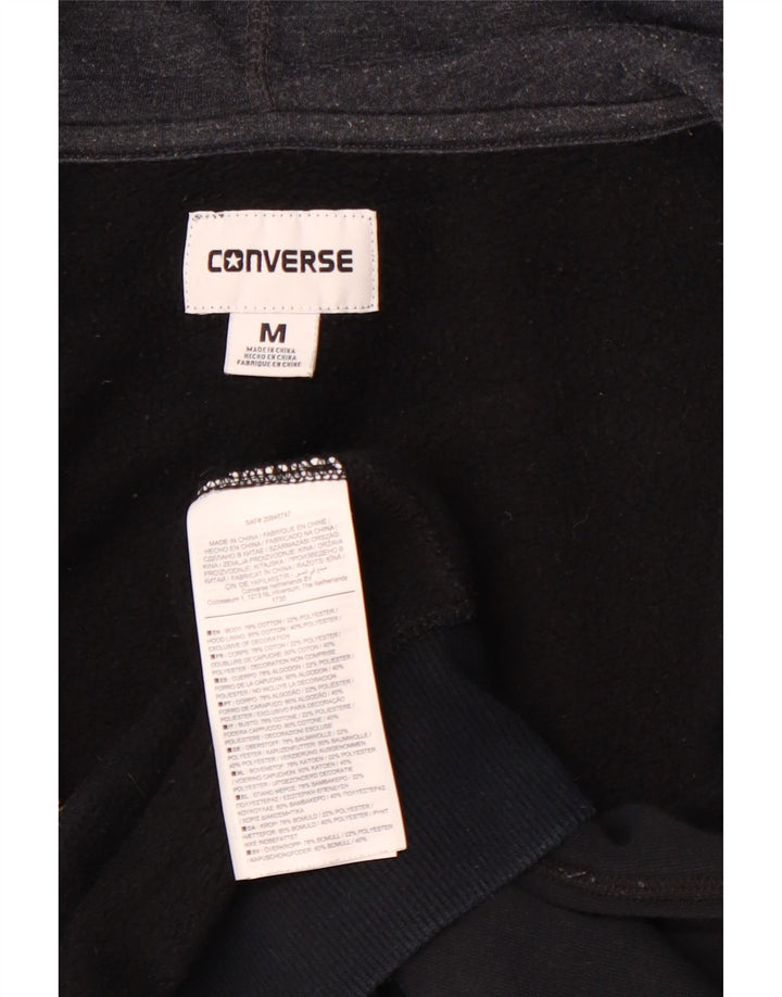 CONVERSE Womens Chuck Taylor Zip Hoodie Sweater UK 14 Medium Black Cotton