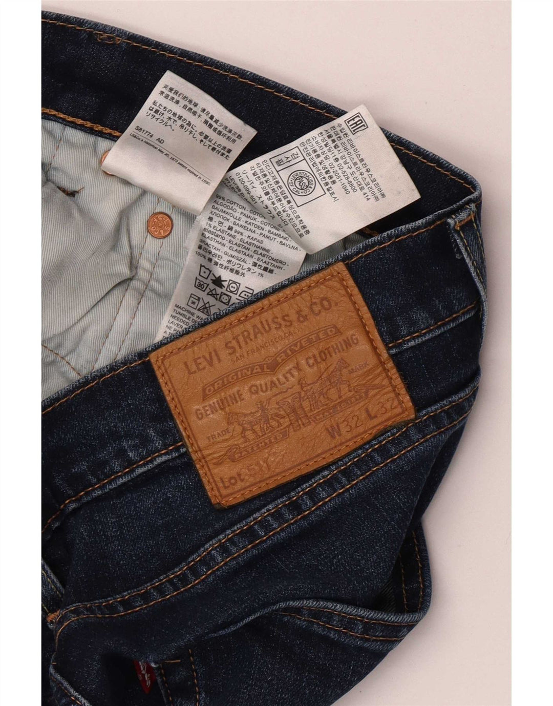 Levi's Mens 511 Tapered Slim Jeans W32 L29 Blue Cotton