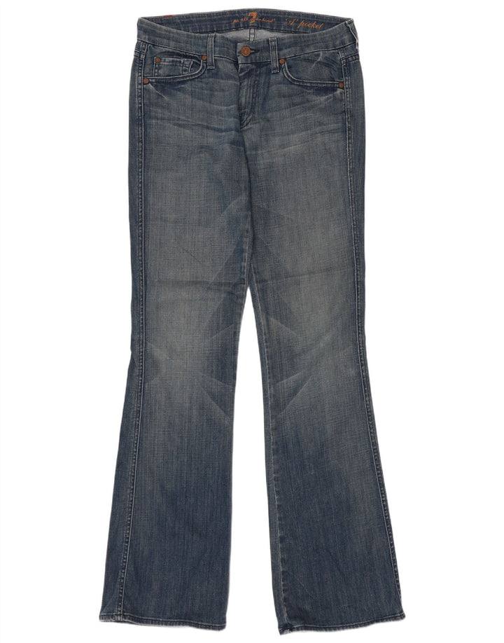 7 For All Mankind Womens Flared Jeans W32 L34 Blue Cotton