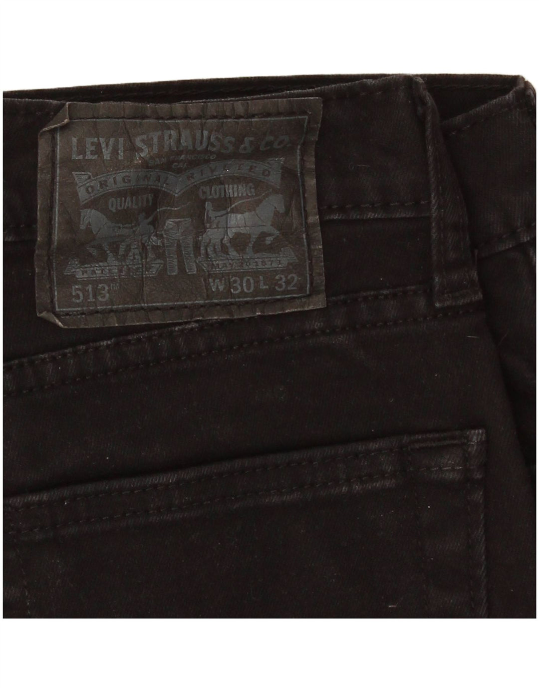 Levi's Mens 513 Slim Straight Jeans W30 L32 Black Cotton